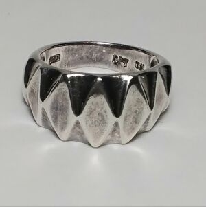 Art Deco 925 Silver Ring Sz 9-1/2
